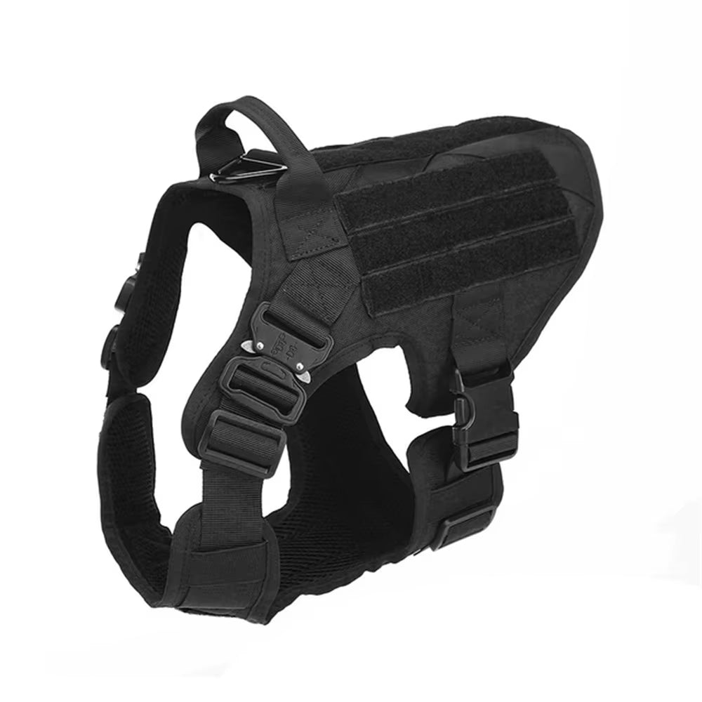 KFX-2735549 Tactical Camouflage Dog Harness and 1000D Nylon Leash Set for Training and Walking