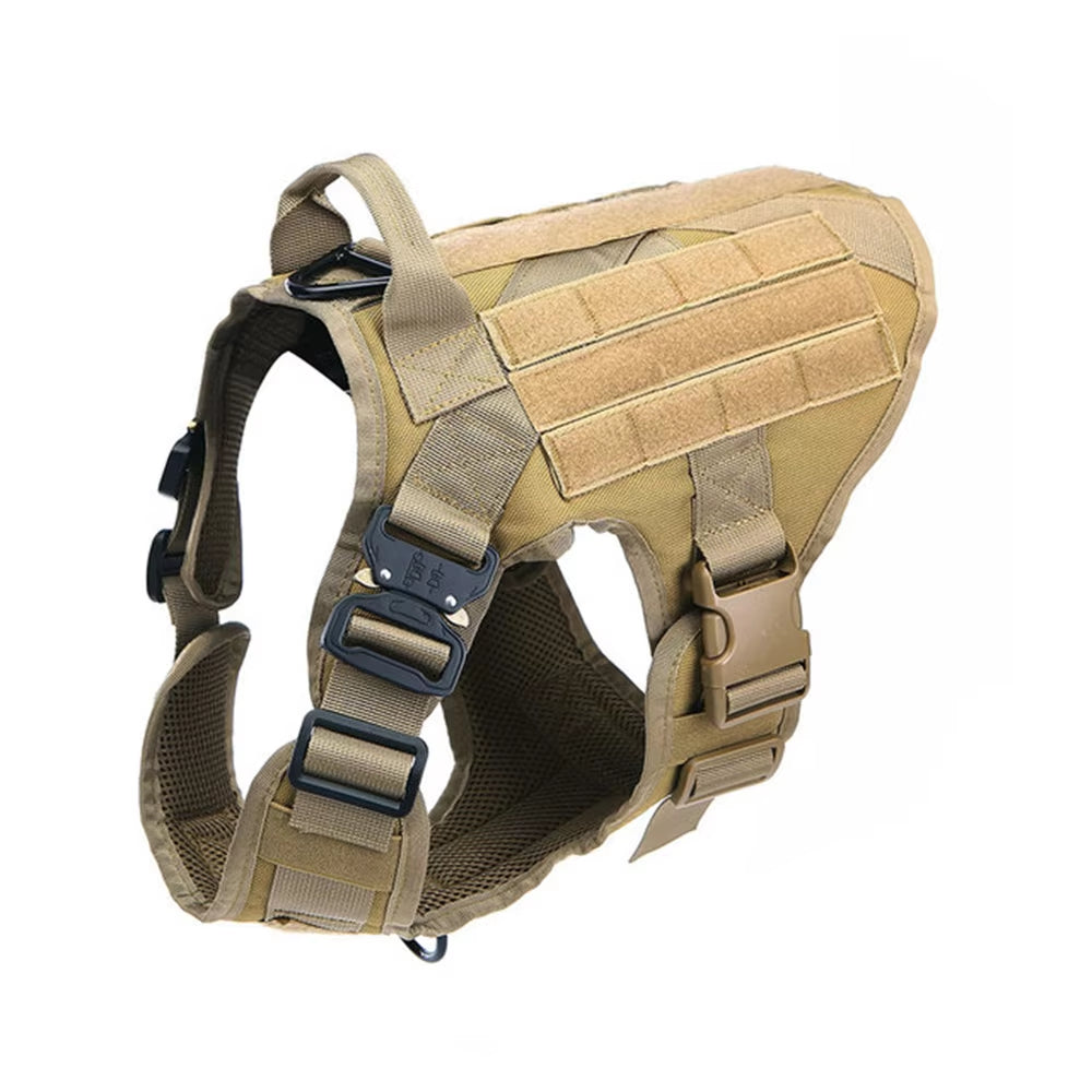 KFX-2735549 Tactical Camouflage Dog Harness and 1000D Nylon Leash Set for Training and Walking
