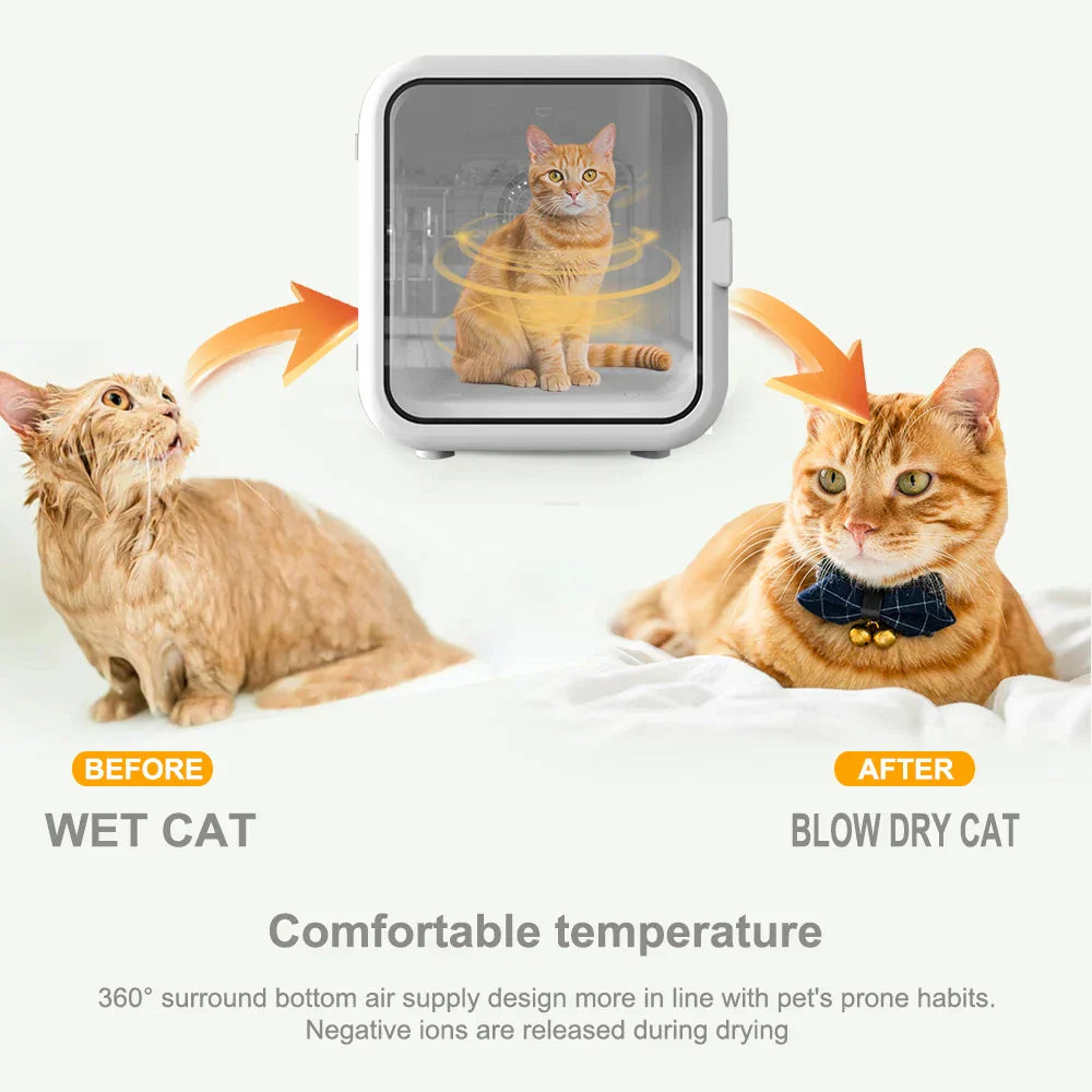 KFX-273555 Pet Drying Box with Low Noise and Smart Temperature Control for Cats and Dogs