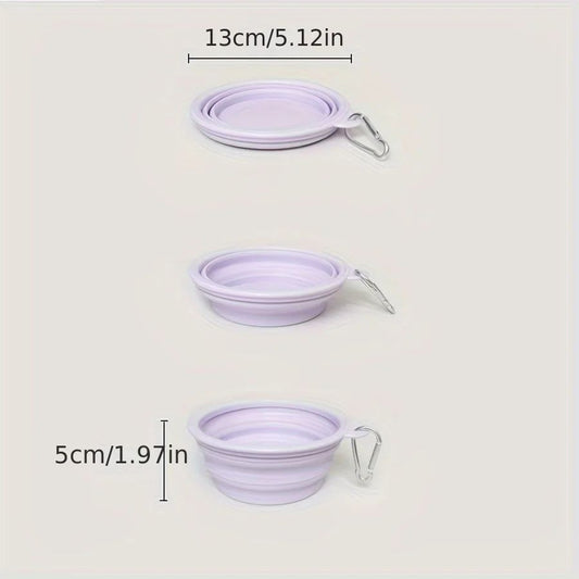 KFX-2736445 Portable Macaron Color Silicone Folding Pet Bowl for Food and Water – Lightweight Travel Feeding Container