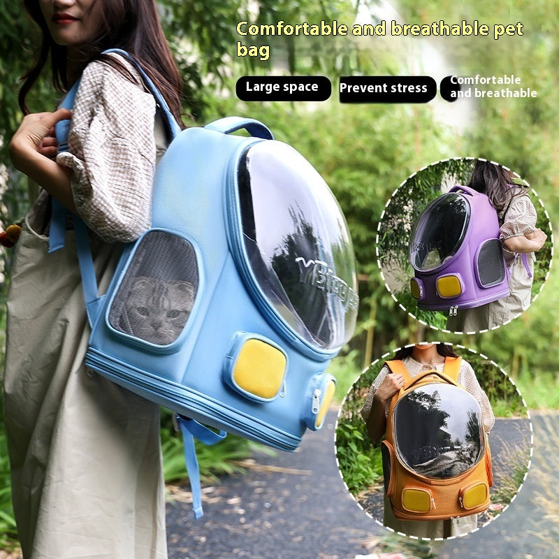 KFX-2738493 Spacious Outdoor Nylon Cat Backpack for Comfortable Travel