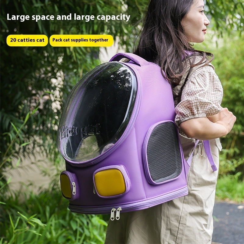 KFX-2738493 Spacious Outdoor Nylon Cat Backpack for Comfortable Travel