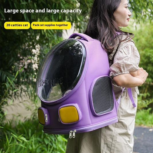KFX-2738493 Spacious Outdoor Nylon Cat Backpack for Comfortable Travel