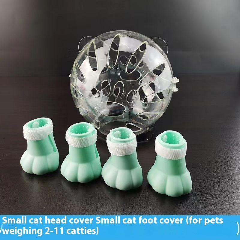 KFX-2740413 Cat Anti-Licking Space Head Cover with Foot Covers for All Seasons