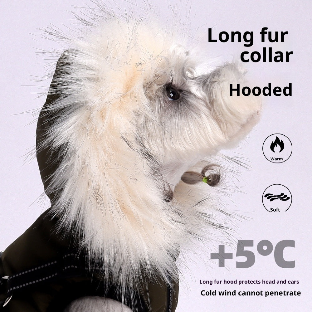 KFX-2740797 Sapphire Blue Velvet Cold Protection Shell Jacket for Dogs, Sizes S-3XL