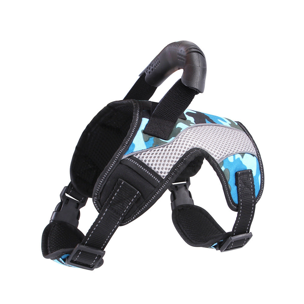 KFX-2741309 Breathable Anti-Pulling Pet Harness for Medium to Large Dogs - Red, Black, Camouflage Blue