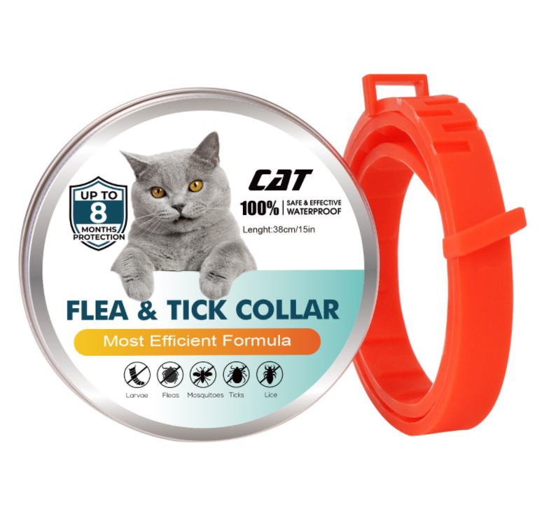 KFX-2743997 Essential Oil Flea Control Collar for Cats - Adjustable, 38cm, Multiple Colors Available