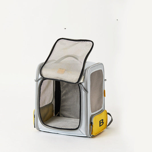 KFX-2744253 Expandable Travel Backpack for Pets - Portable Space Capsule with Breathable Design