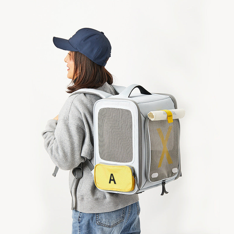 KFX-2744253 Expandable Travel Backpack for Pets - Portable Space Capsule with Breathable Design
