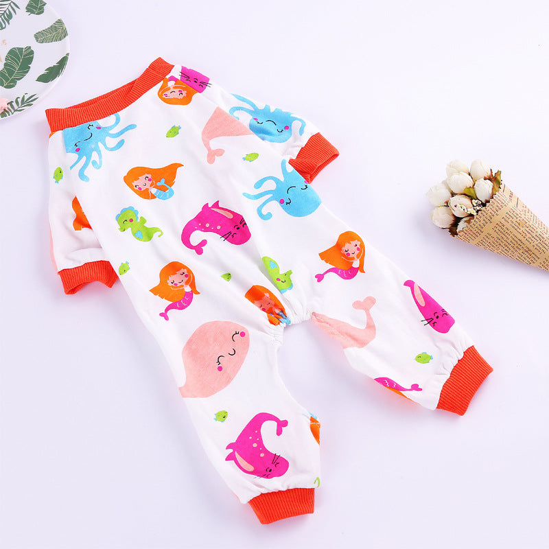 KFX-2746429 Comfortable Cotton Pajamas for Pets with Fun Prints - Multiple Designs and Sizes Available
