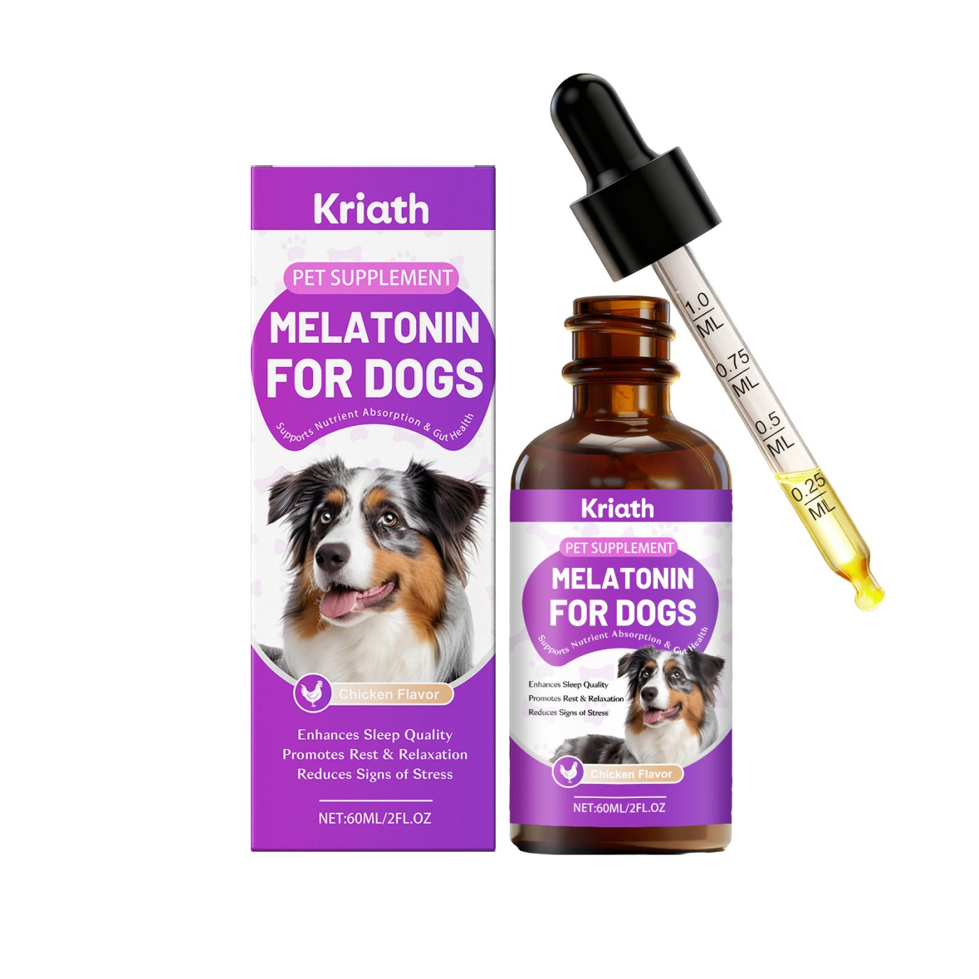 KFX-2747837 Melatonin & Herbal Calm Supplement for Dogs with Probiotics & Vitamins