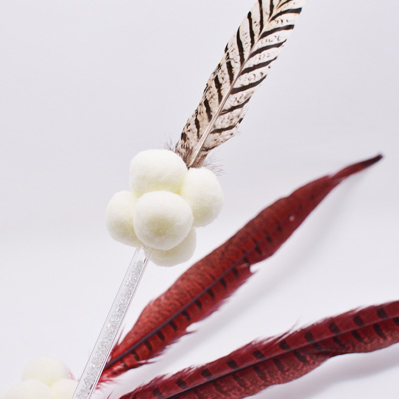 KFX-2748605 Feathered Cat Play Wand in Light and Dark Colors