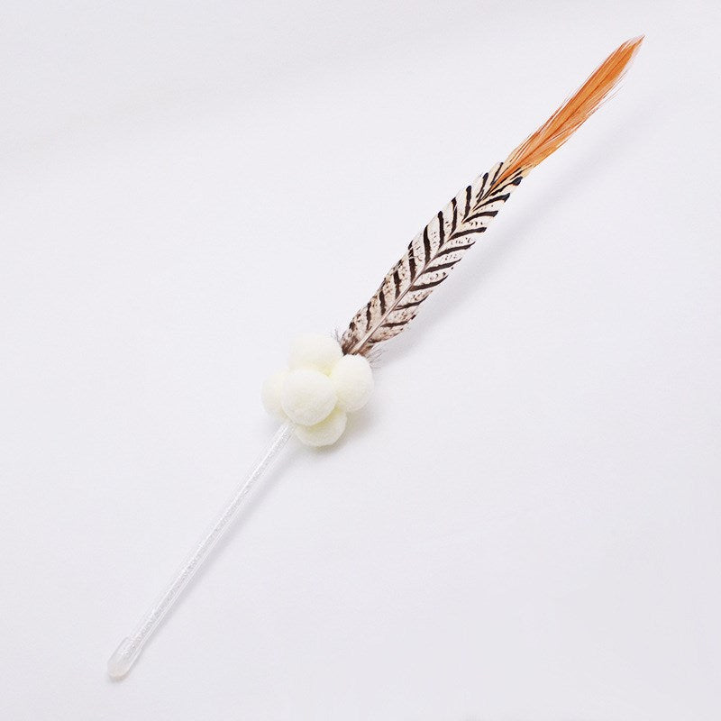 KFX-2748605 Feathered Cat Play Wand in Light and Dark Colors