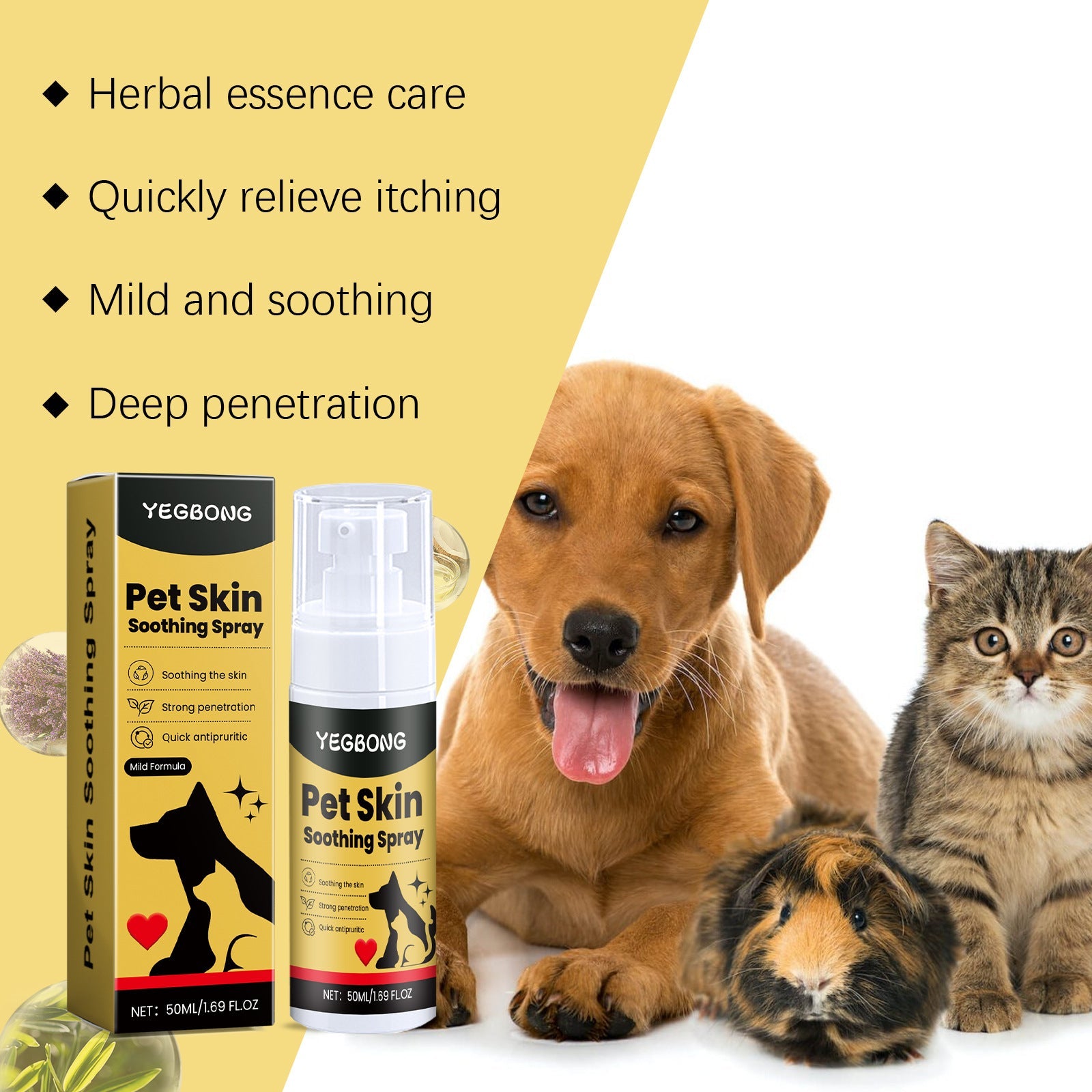 KFX-2749629 Gentle Pet Skin Care Spray for Soothing Relief, 50ml