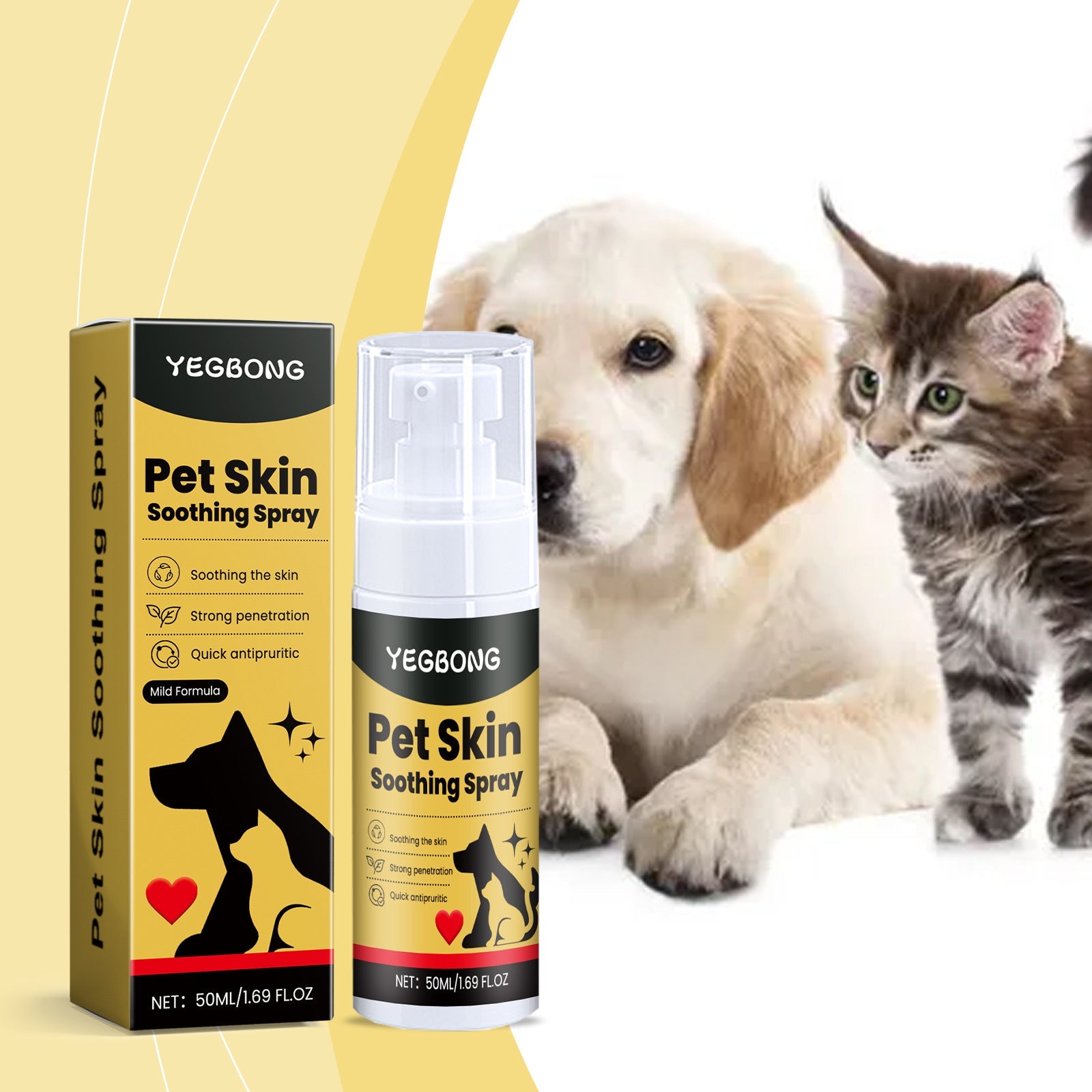 KFX-2749629 Gentle Pet Skin Care Spray for Soothing Relief, 50ml