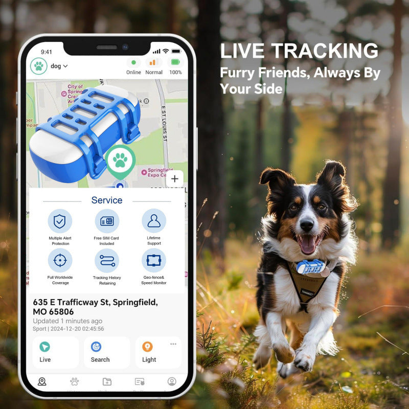 KFX-2749757 Waterproof Real-Time Pet Positioning Tracker with Lithium Battery