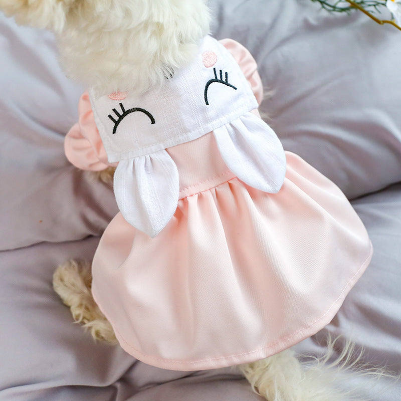 KFX-2750141 Sleepy Bunny Skirt with Rabbit Ears for Girls - Princess Dress in Gray & Pink