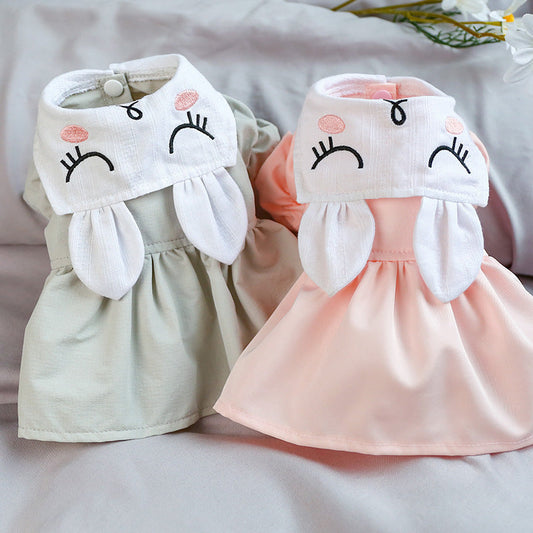 KFX-2750141 Sleepy Bunny Skirt with Rabbit Ears for Girls - Princess Dress in Gray & Pink