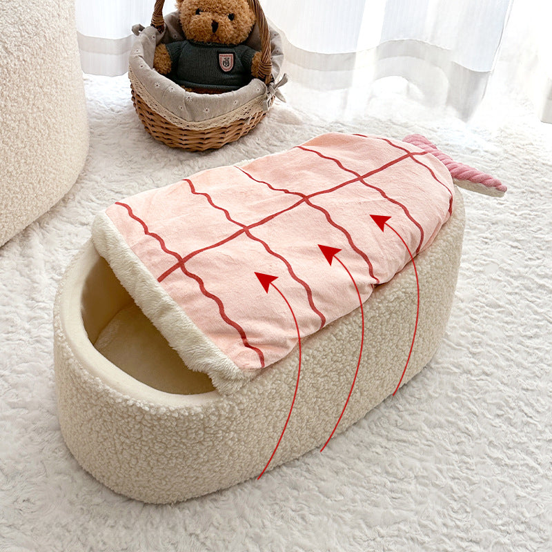 KFX-2751805 Cozy Removable Pet Nest Dog Mattress - Sushi Design for All Seasons