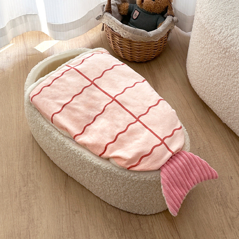 KFX-2751805 Cozy Removable Pet Nest Dog Mattress - Sushi Design for All Seasons