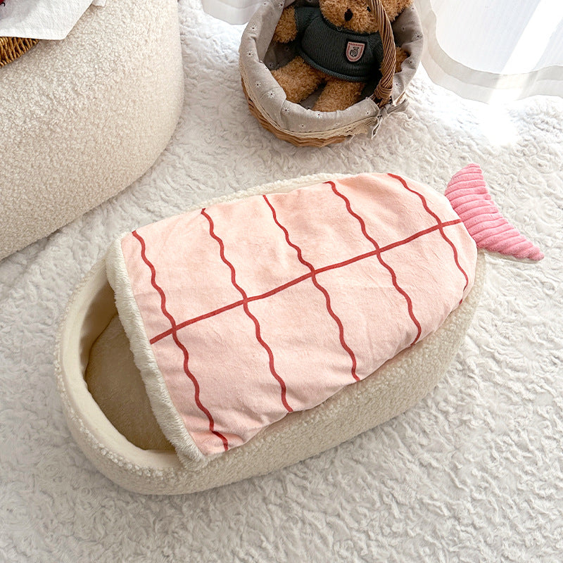 KFX-2751805 Cozy Removable Pet Nest Dog Mattress - Sushi Design for All Seasons