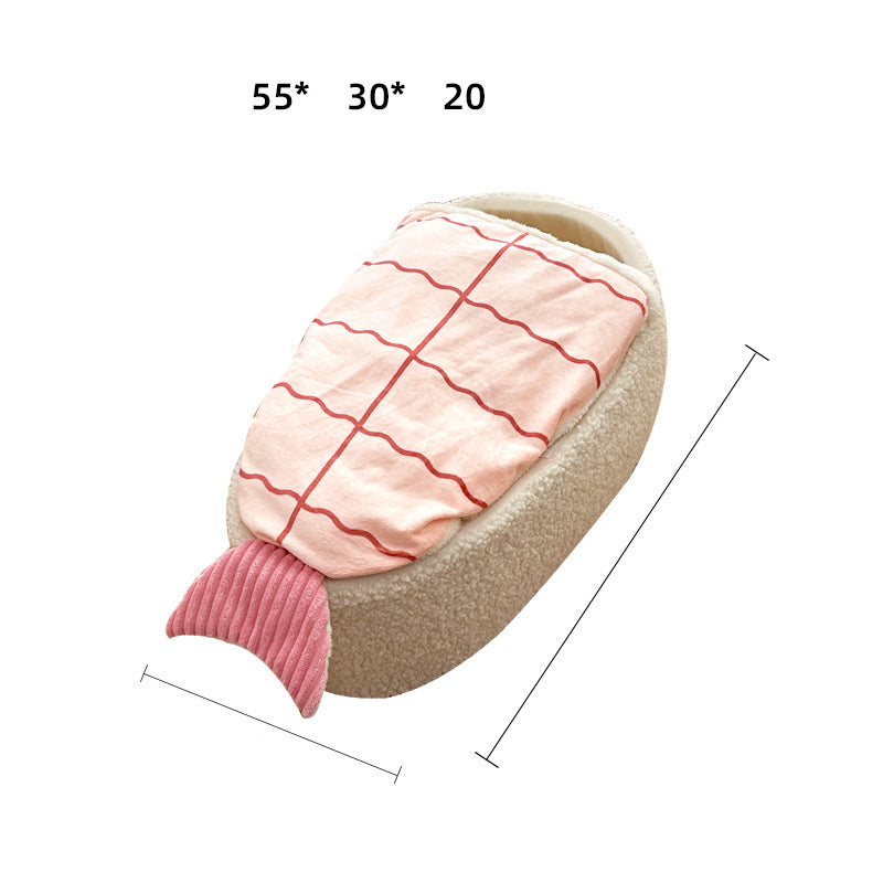 KFX-2751805 Cozy Removable Pet Nest Dog Mattress - Sushi Design for All Seasons