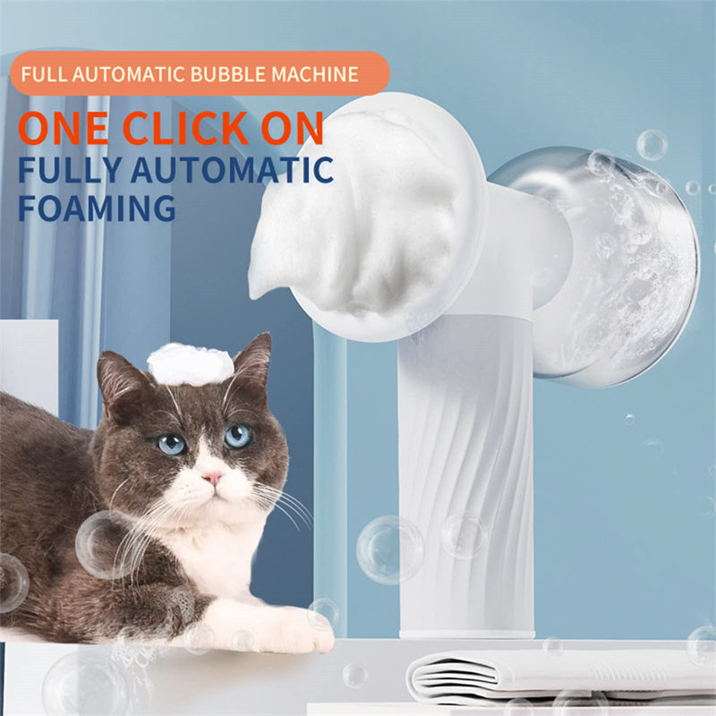 KFX-2753341 Automatic Foaming Silicone Pet Bath Brush with Soap Dispenser for Dogs and Cats