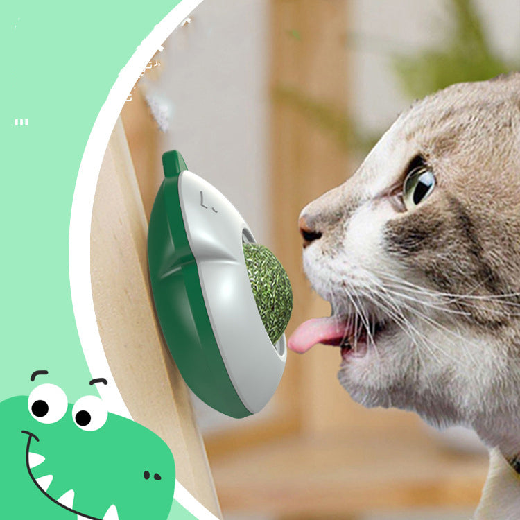 KFX-2755005 Catnip Spinning Ball Toy for Dental Care and Teeth Cleaning - 61mm x 65mm