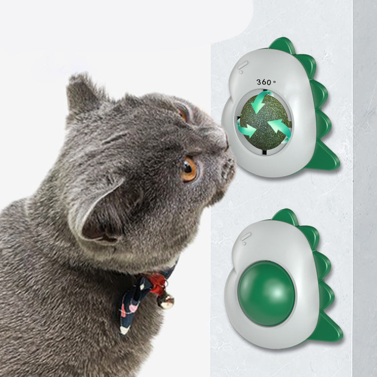 KFX-2755005 Catnip Spinning Ball Toy for Dental Care and Teeth Cleaning - 61mm x 65mm