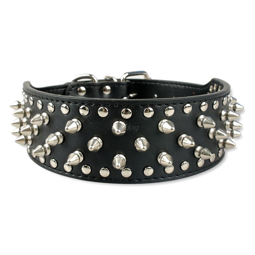 KFX-2755517 Stylish Rivet PU Pet Collar for Large Dogs – Adjustable Sizes Available
