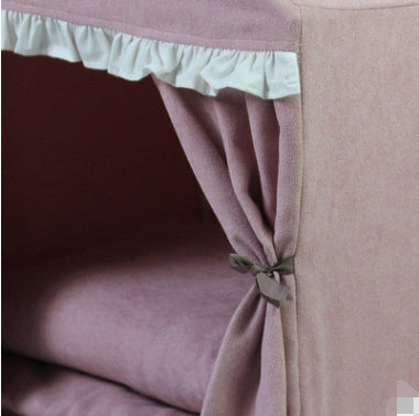 KFX-2757565 Pet Dog House Tent Nest for Bichon and Teddy Dogs – Removable Design for Easy Cleaning