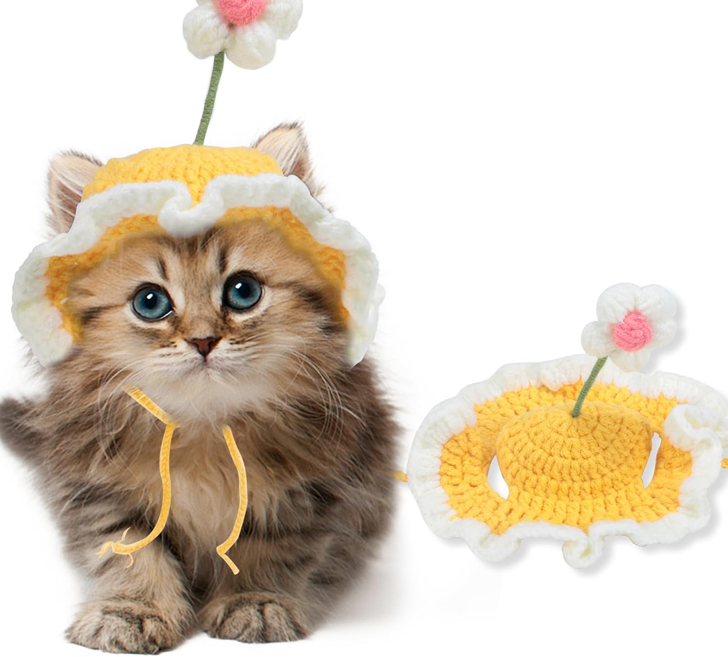 KFX-2760765 Knit Cat and Dog Hats with Cute Cartoon Design for Small Pets - Warm Costume Accessories