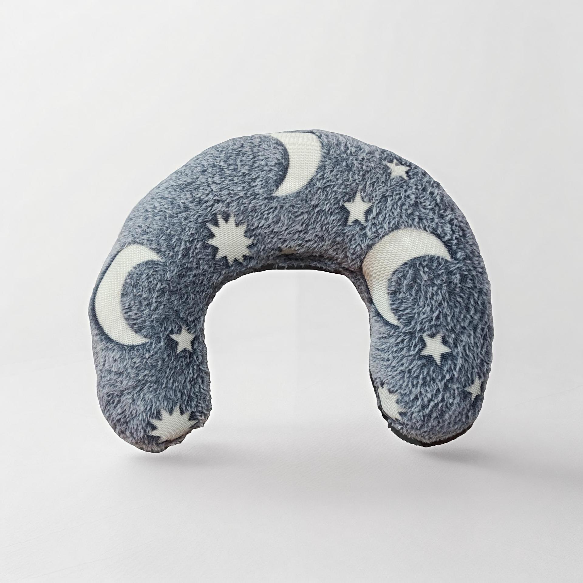 KFX-2762941 Personalized U-Shaped Pet Pillow in Gray with Stars & Moon - Multiple Designs Available