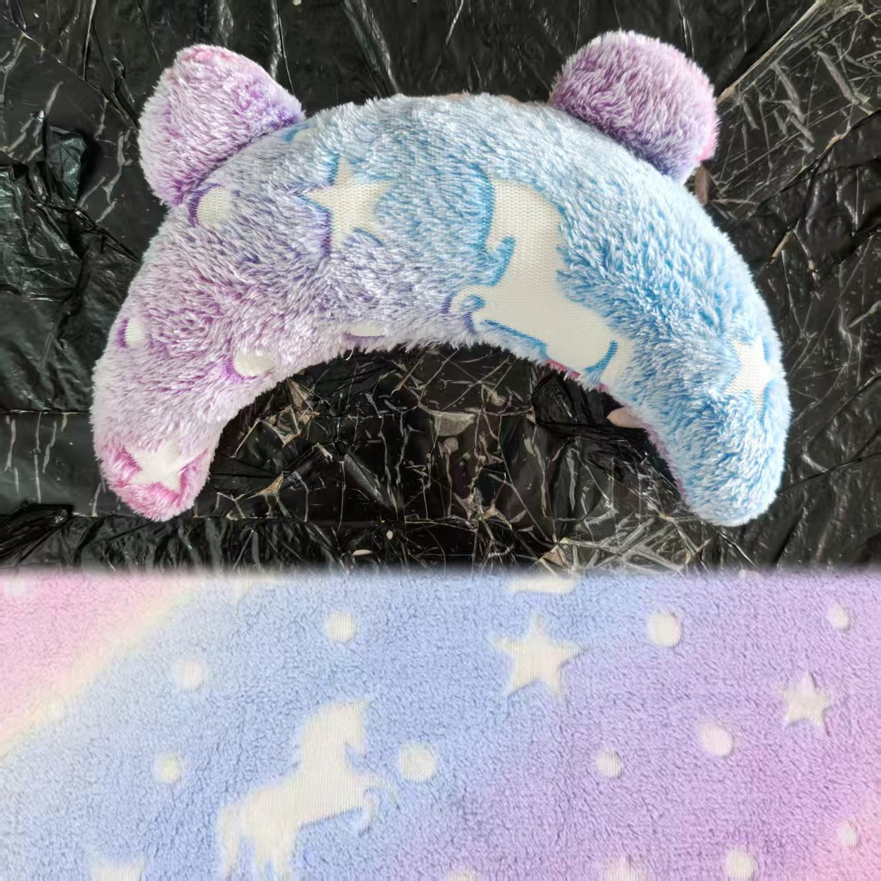 KFX-2762941 Personalized U-Shaped Pet Pillow in Gray with Stars & Moon - Multiple Designs Available
