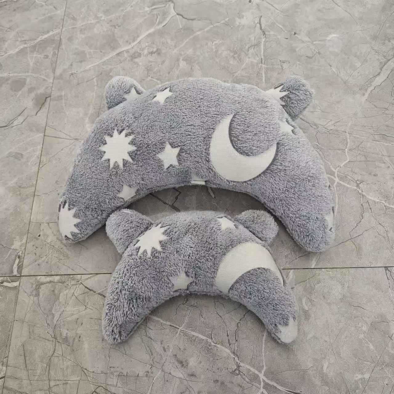 KFX-2762941 Personalized U-Shaped Pet Pillow in Gray with Stars & Moon - Multiple Designs Available