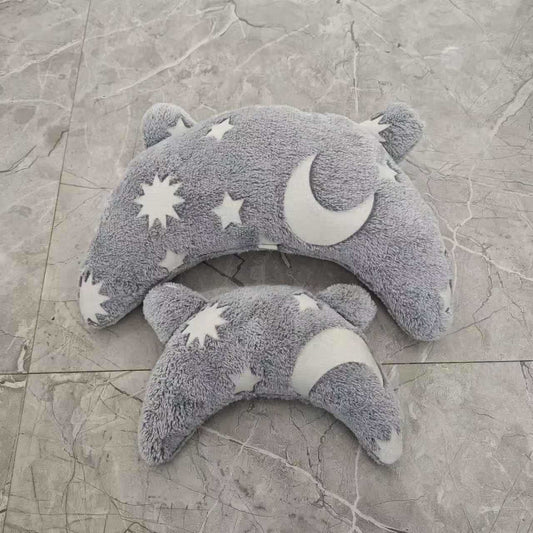 KFX-2762941 Personalized U-Shaped Pet Pillow in Gray with Stars & Moon - Multiple Designs Available