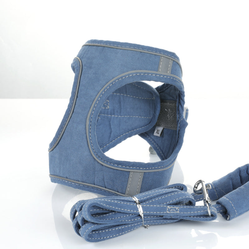 KFX-2763069 Reflective Color-Blocking Traction Belt with Breathable Material for Cats