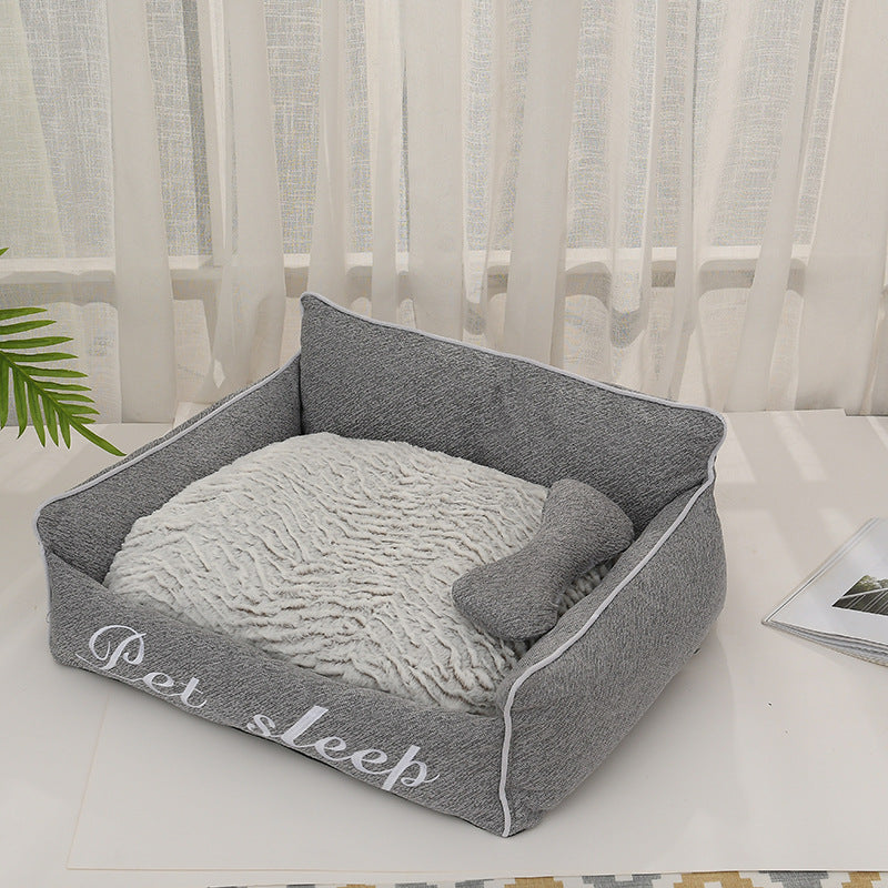 KFX-2763325 Removable and Washable Pet Nest for All Seasons - Available in Avocado Green, Blue, and Gray