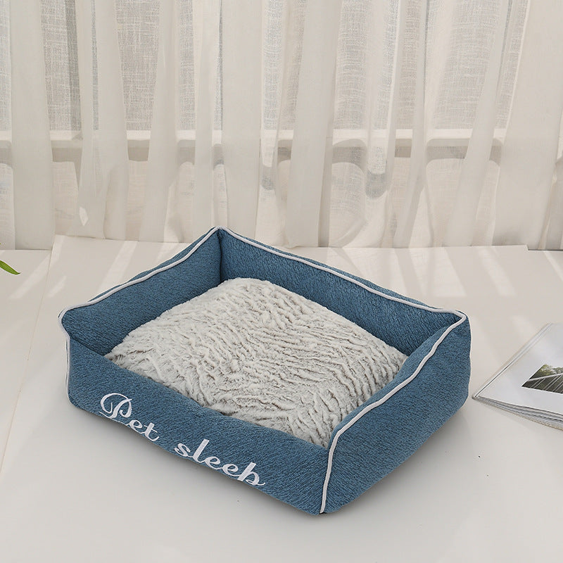 KFX-2763325 Removable and Washable Pet Nest for All Seasons - Available in Avocado Green, Blue, and Gray