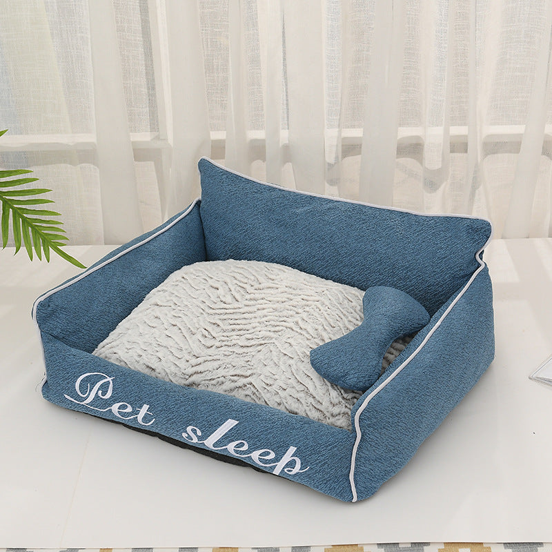KFX-2763325 Removable and Washable Pet Nest for All Seasons - Available in Avocado Green, Blue, and Gray