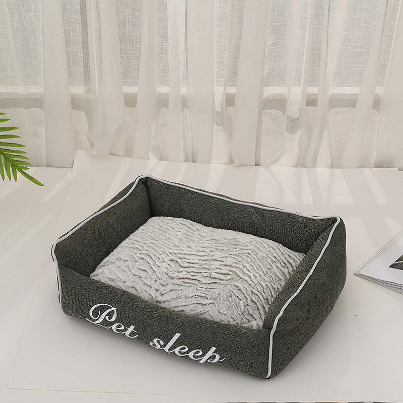 KFX-2763325 Removable and Washable Pet Nest for All Seasons - Available in Avocado Green, Blue, and Gray