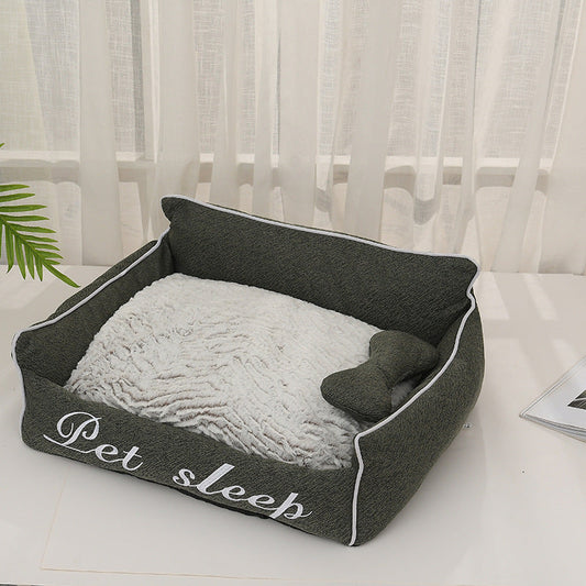 KFX-2763325 Removable and Washable Pet Nest for All Seasons - Available in Avocado Green, Blue, and Gray