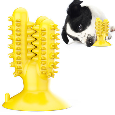 KFX-2764093 Rubber Molar Chew Toy for Pets – TPR Toothbrush with Treat Holes for Dental Care