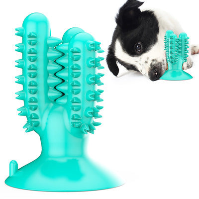 KFX-2764093 Rubber Molar Chew Toy for Pets – TPR Toothbrush with Treat Holes for Dental Care
