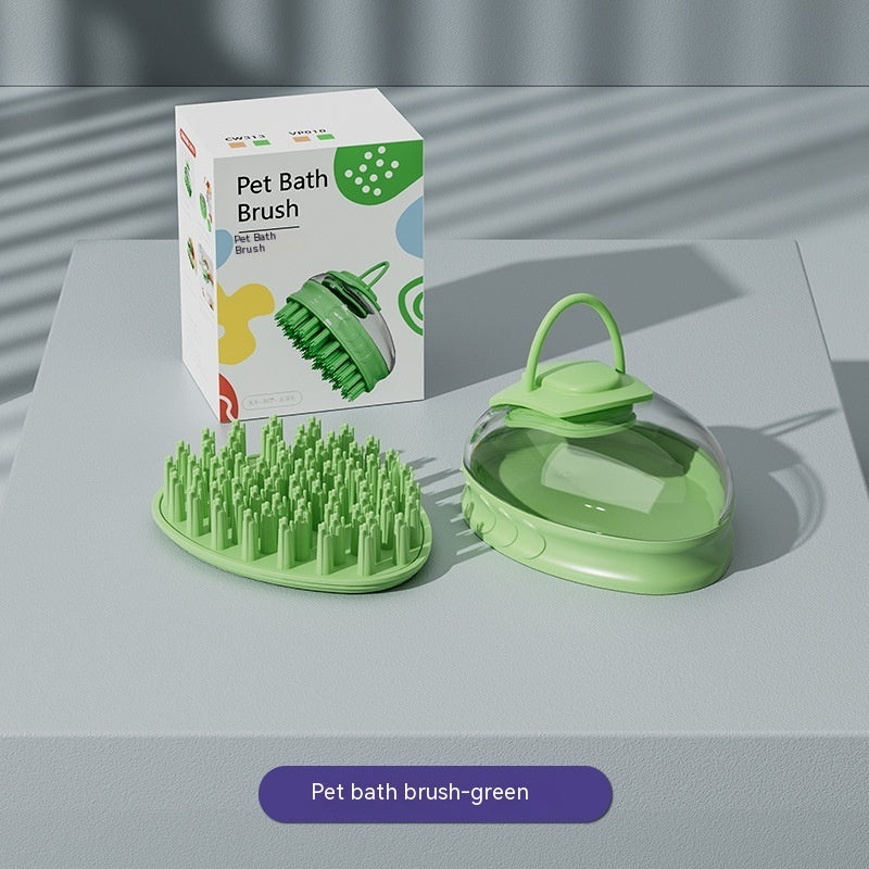 KFX-2764861 Silicone Cat and Dog Cleaning Comb with Massage Function in Orange and Green