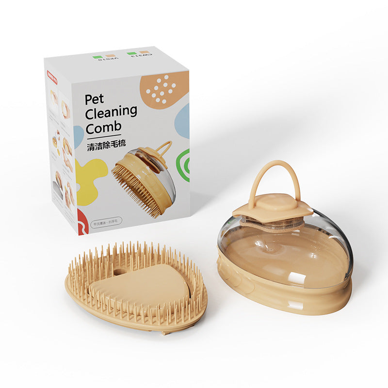 KFX-2764861 Silicone Cat and Dog Cleaning Comb with Massage Function in Orange and Green
