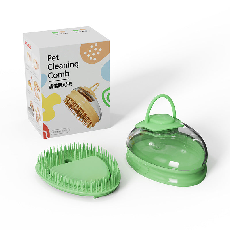 KFX-2764861 Silicone Cat and Dog Cleaning Comb with Massage Function in Orange and Green