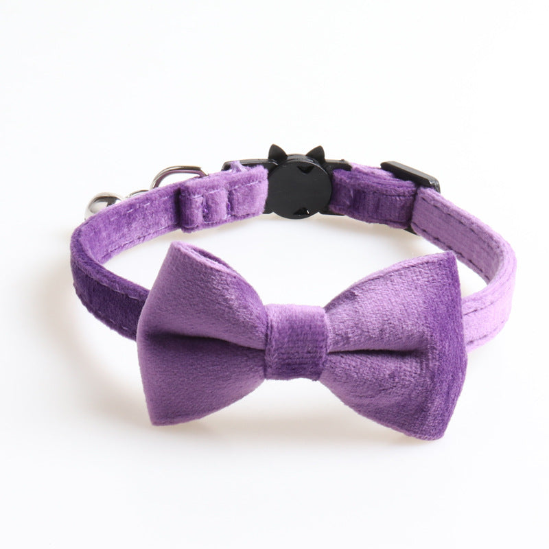 KFX-2765245 Velvet Bowknot Adjustable Pet Collars in Multiple Colors
