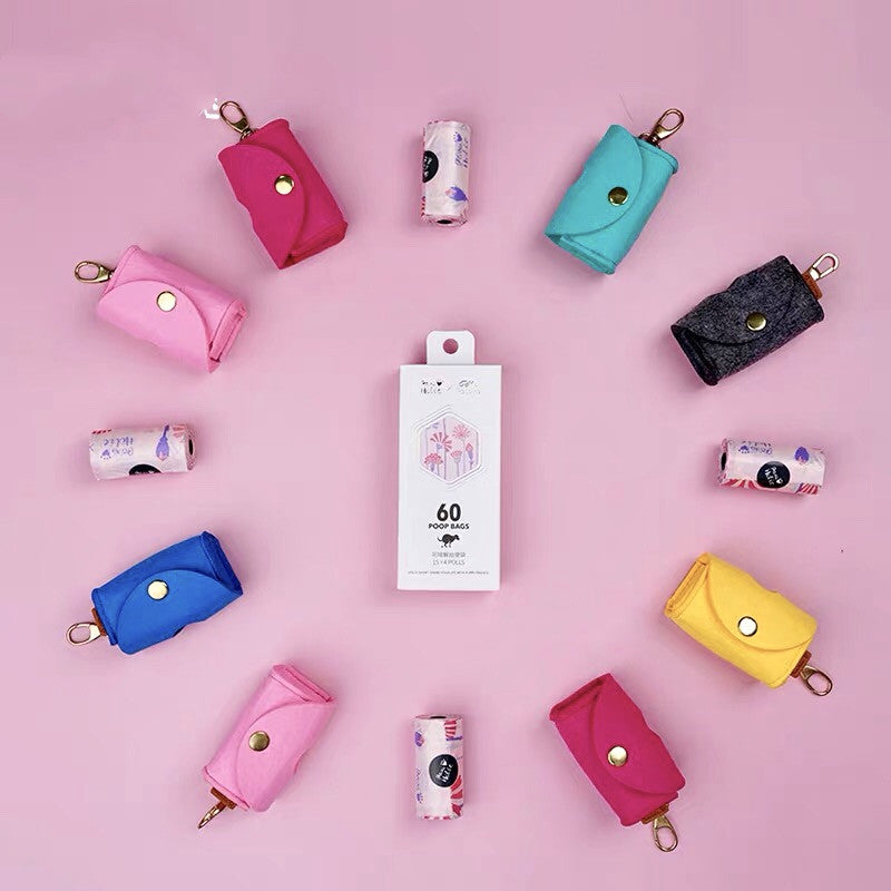 KFX-2765501 Eco-Friendly Portable Dog Poop Bags with 15 Trash Bags – Multiple Colors Available