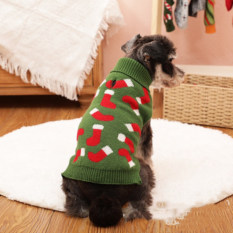 KFX-2767037 Cozy Christmas Sweater for Small and Medium Dogs in Red and Plaid